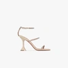 AMINA MUADDI NEUTRAL GILDA 96 CRYSTAL SANDALS