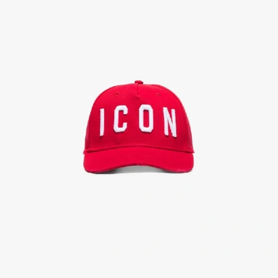 Dsquared2 Icon Embroidered-logo Baseball Cap In Red