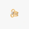 Charlotte Chesnais Sterling Silver Tryptich Triple Ring In Gold
