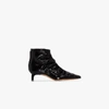 REJINA PYO BLACK ERIN 30 RUCHED LEATHER BOOTS,H133Leather15380619