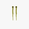 SIMONE ROCHA GREEN CRYSTAL FLOWER DROP EARRINGS,ERG1215304931