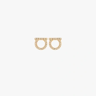 Ferragamo Gancini Stud Earrings In Gold