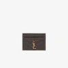 Saint Laurent Monogramme Quilted Textured-leather Cardholder In Black