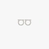 Ferragamo Gancini Crystal Embellished Stud Earrings In Silver