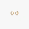 YVONNE LÉON 18K YELLOW GOLD STRIPED DIAMOND HOOP EARRINGS,PAIREDECREOLETORSADEEDIAOJ15143433