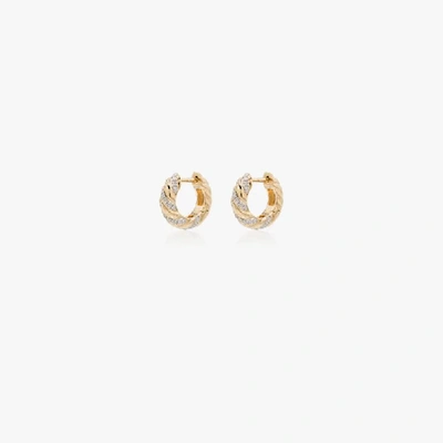 Yvonne Léon 18kt Yellow Gold Diamond Huggie Hoop Earrings