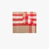 BURBERRY BEIGE AND RED VINTAGE CHECK CASHMERE SCARF