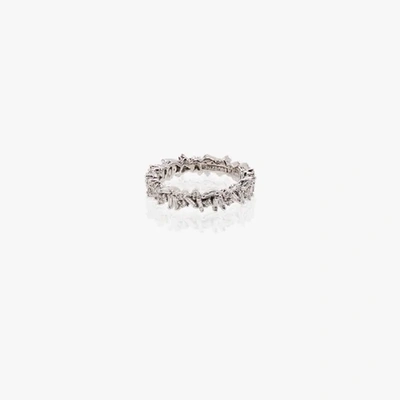 Suzanne Kalan 18kt White Gold Icon Baguette Diamond Ring In Metallic