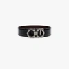 Ferragamo Black And Brown Gancini Reversible Leather Belt In Black