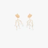 APPLES & FIGS 24K GOLD-PLATED SHELL CROWN AQUAMARINE EARRINGS,03SHELLCROWNAM15349728