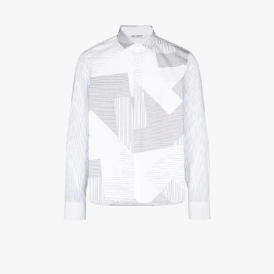 Neil Barrett Patchwork Stripe-pattern Shirt In White