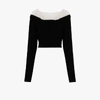 ALEXANDER WANG TULLE SHOULDER CROPPED SWEATER