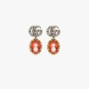 GUCCI RED CRYSTAL STONE DROP EARRINGS