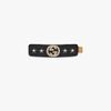 GUCCI BLACK GG CRYSTAL EMBELLISHED HAIR CLIP