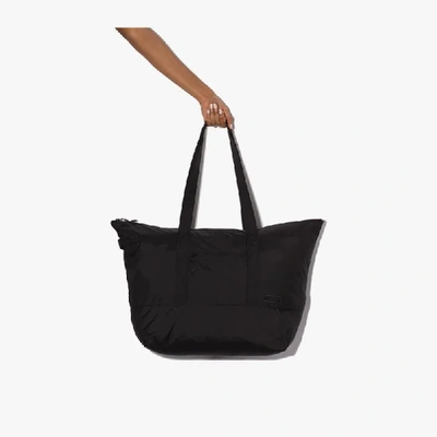 Ganni Recycled Tech Fabric Zip Tote Bag In Black