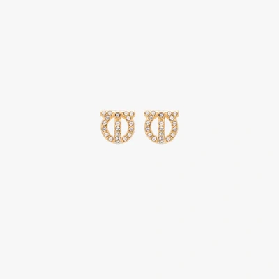 Ferragamo Gancini Gold-tone Crystal Earrings