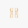ROSANTICA GOLD TONE SQUARE CHAIN CRYSTAL EARRINGS