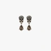 ALEXANDER MCQUEEN SILVER TONE CRYSTAL SKULL EARRINGS,582700J160Y15340168