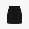 Ganni Crinkled Tech Fabric Shorts In Black
