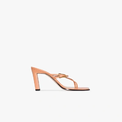 Wandler Yara Embellished Leather Sandals In Orange