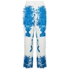 VALENTINO IVORY FLORAL-PRINT SILK-TWILL TROUSERS,3248236