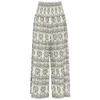 TORY BURCH IVORY PRINTED COTTON TROUSERS,3230292