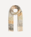 Loewe Anagram Wool Blend Rainbow Scarf In Multi/caramel