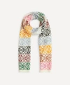 Loewe Fringed Printed Wool, Silk And Cashmere-blend Scarf In White