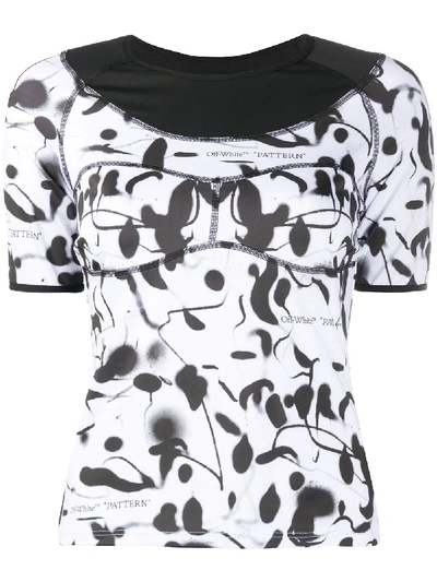 Off-white Abstract-print Performance T-shirt In White