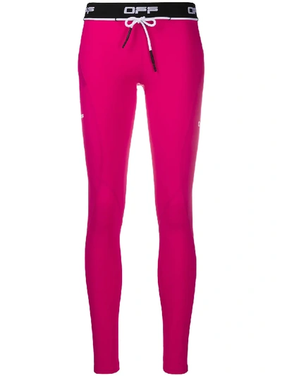 Off-white Active Logo Performance Leggings In Pink