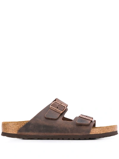 BIRKENSTOCK ARIZONA OILED LEATHER SANDALS