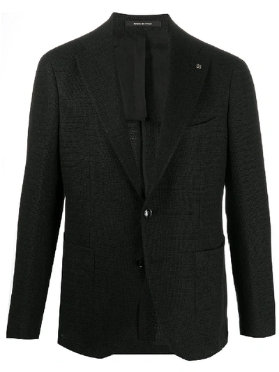 Tagliatore Textured Single-breasted Blazer In Black