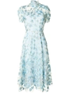 MACGRAW PORCELAIN FLORAL EMBROIDERED DRESS
