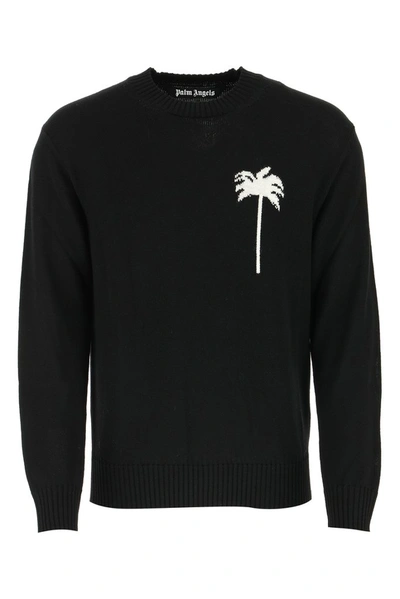 Palm Angels Intarsia-knit Jumper In Black