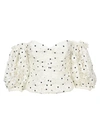 Self-portrait Daisy Guipure Lace Puff Sleeve Off The Shoulder Top In Whte