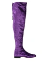Alberta Ferretti Velvet Over-the-knee Boots In Purple