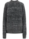 Plan C Melange Gray Pullover In Black
