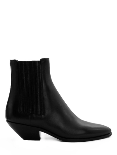 Saint Laurent West Chelsea Ankle Boots In Black