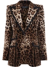 DOLCE & GABBANA VELVET JACKET LEO PRINT,32010172