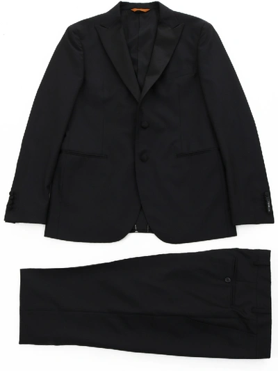 Tonello Black Mohair Wool Suit