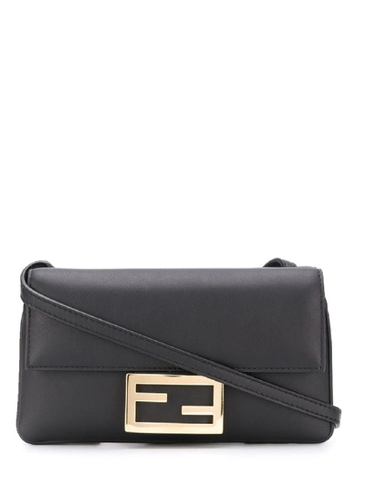 Fendi Duo Baguette Leather Mini-bag In Black