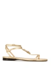 Jimmy Choo Alodie Logo Flat Sandals In Gold