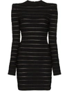 BALMAIN MINI DRESS WITH LOGO STRIPES,33819534