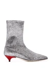 Gia Couture Ankle Boot Silver Stretch In Silver