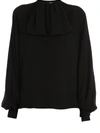 LOEWE LAVALIERE RIB COLLAR TOP BLACK,34980152