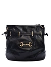 Gucci 1955 Morsetto Small Leather Horsebit Drawstring Bucket Bag In Black