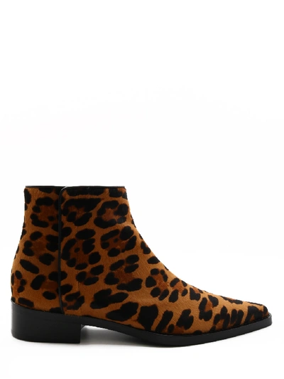 Dolce & Gabbana Animal Print Ankle Boots - Atterley In Brown