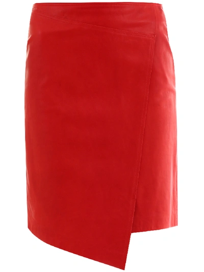 Arma Leather Miniskirt Red - Atterley