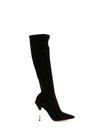 DOLCE & GABBANA BLACK SUEDE STRETCH BOOT,36594115