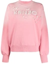 KENZO SWEATSHIRT PEARLS LOGO PINK,36729504